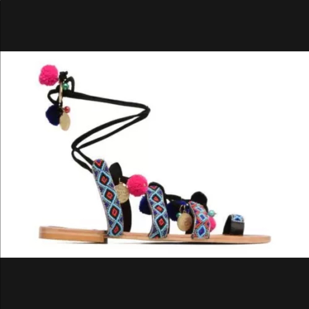 Sandals lace up leather